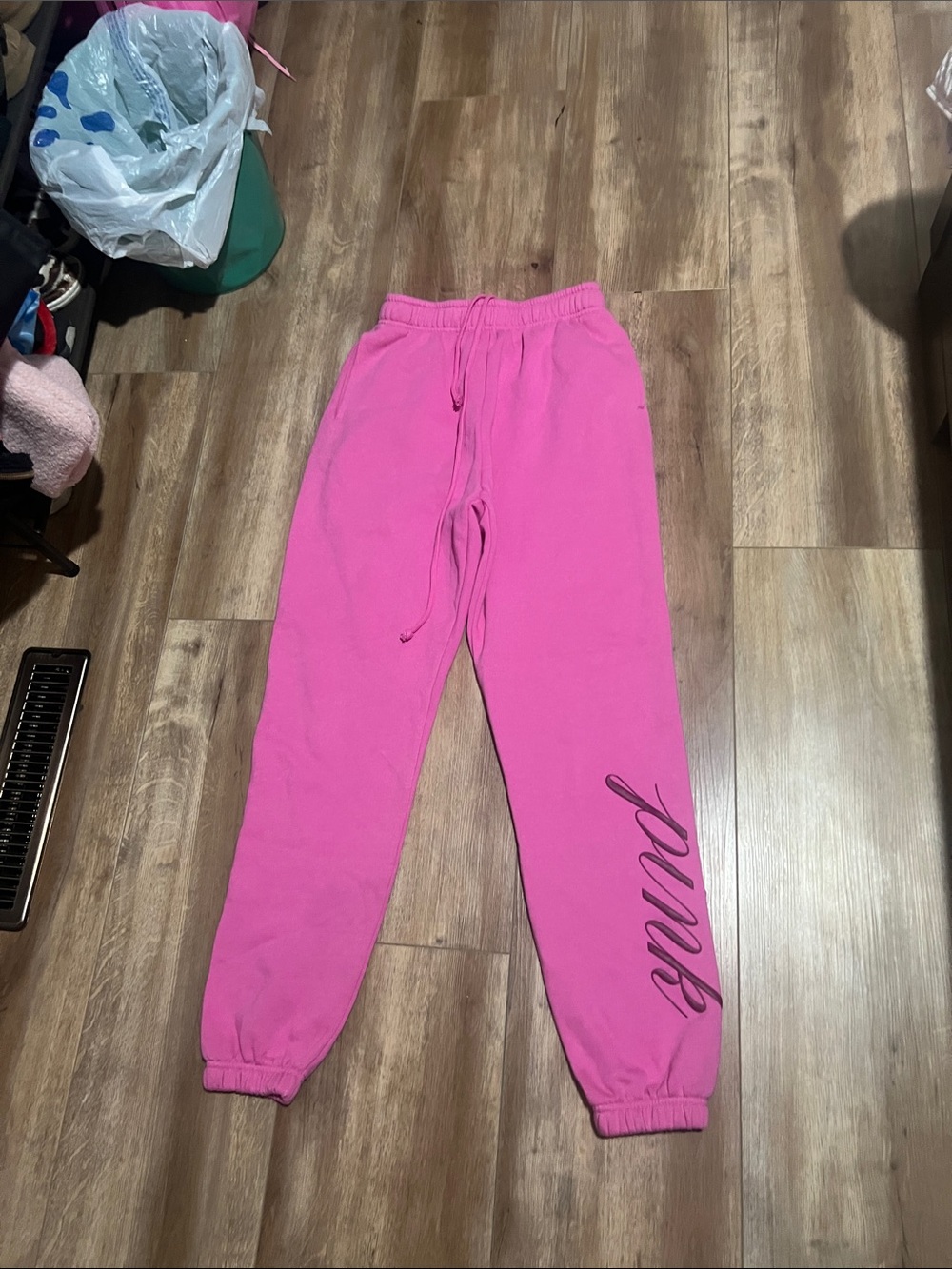 PINK Victoria's Secret Hot Pink Girls' Sweatpants with Script Side Logo